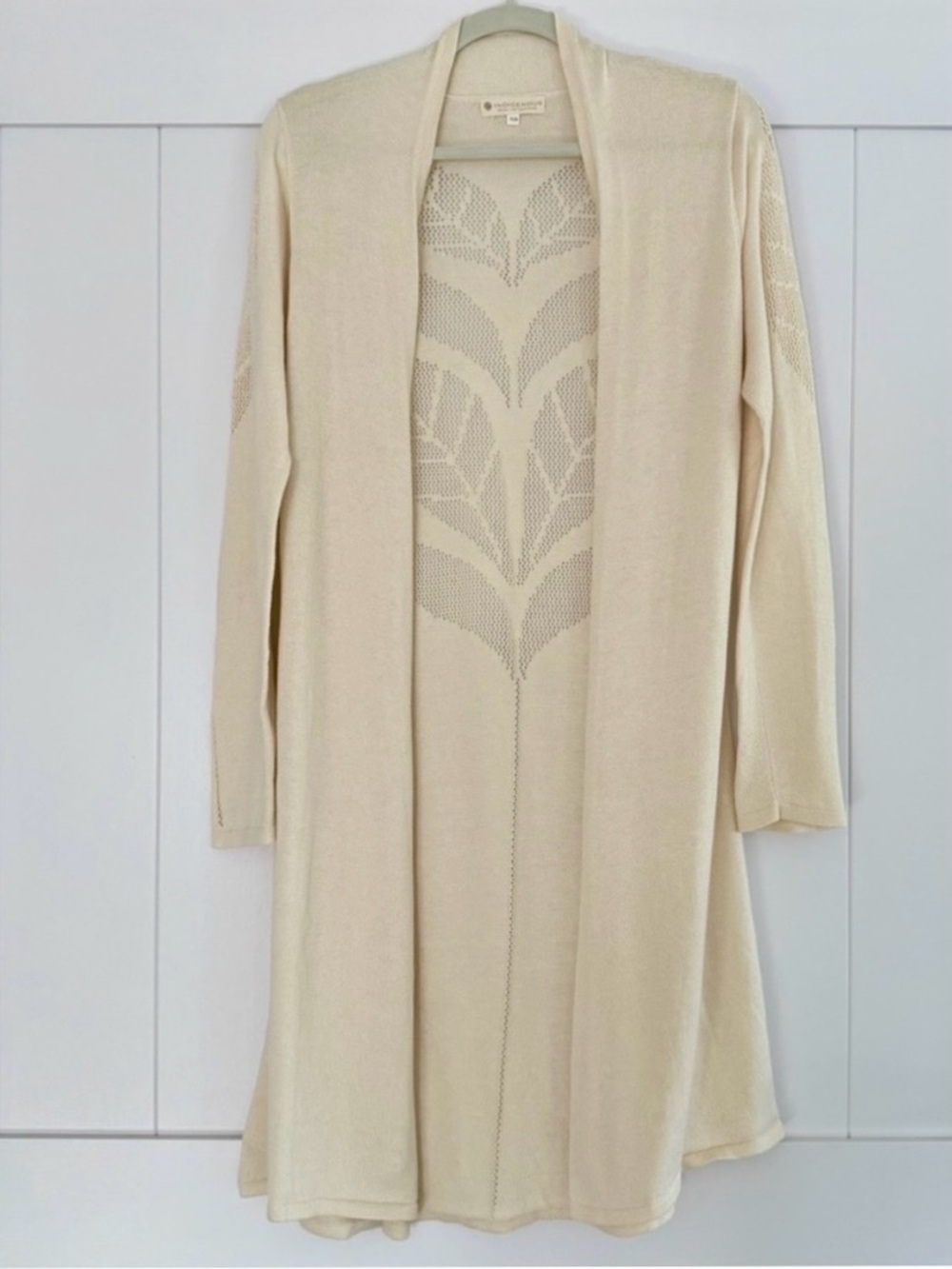 ✨ Indigenous Organic Cotton Cream Duster Cardigan Longline XS ✨